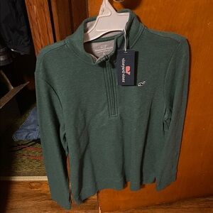 Vineyard Vines Boy's Forest Green Zip-Up Sweater